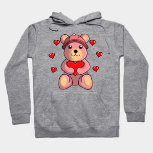 Pink Bear Hug - Hearts (MadMorph) Hoodie